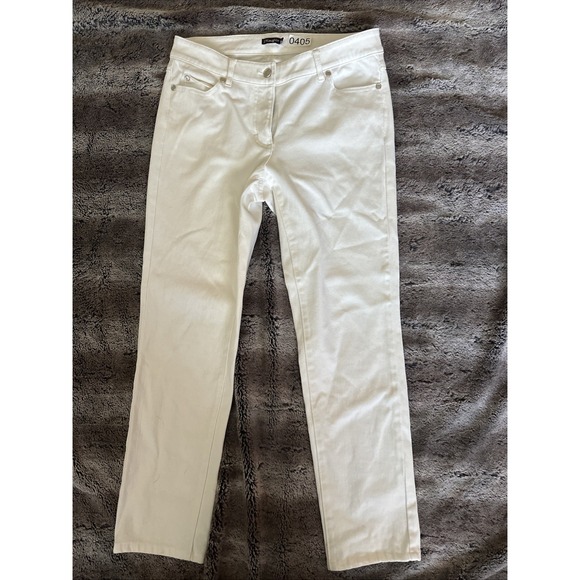 J. McLaughlin Denim - J Mclaughlin Denim Jeans Pants Cream White Stretch Skinny Ankle 28x26 Sz 2